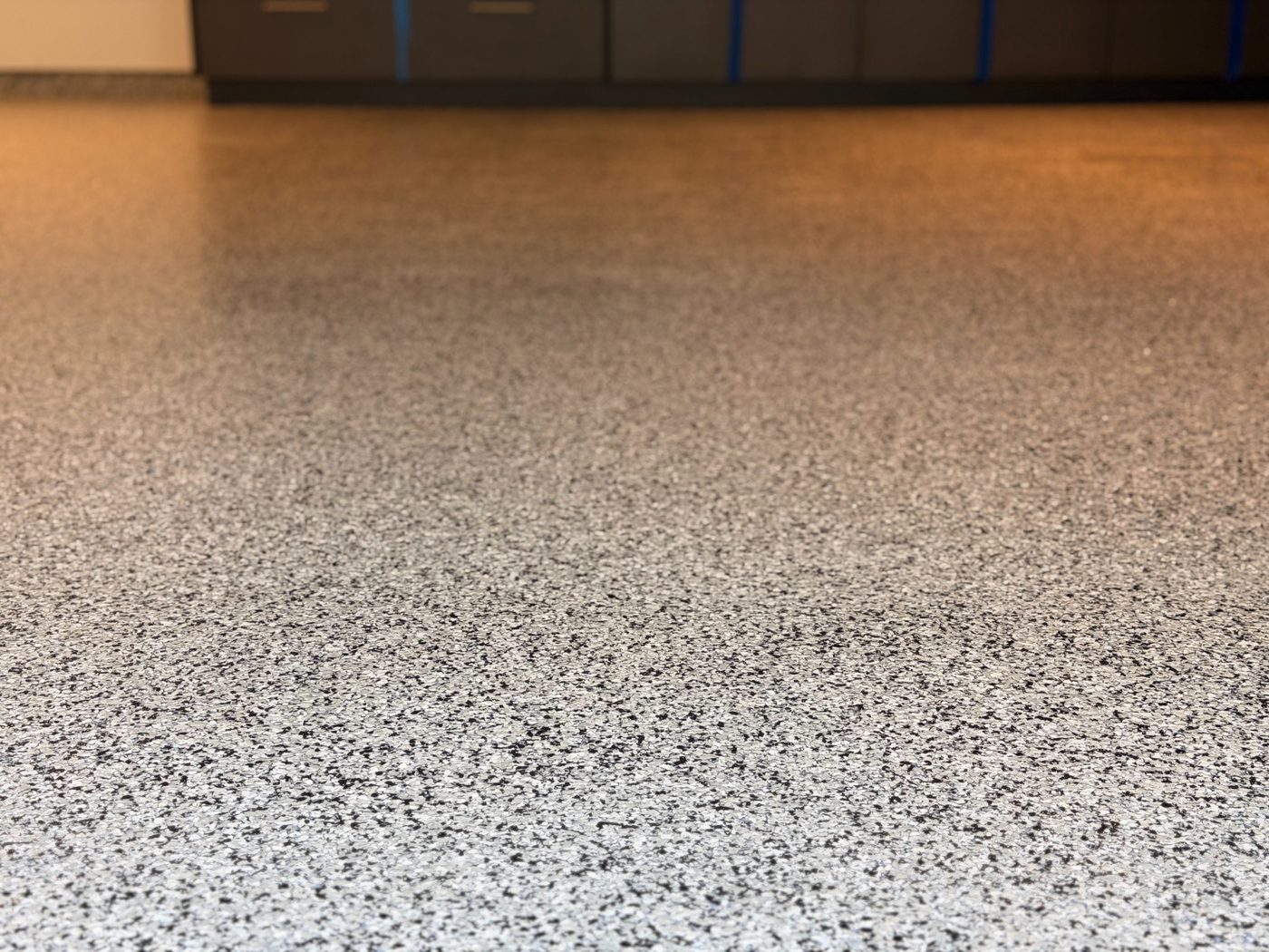 Close-up of finished flake floor